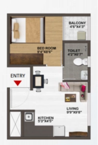 Sowparnika Unnathi Floor Plan - 302 sq.ft. 