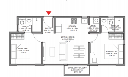 Godrej Ananda Phase 2 Floor Plan - 904 sq.ft. 
