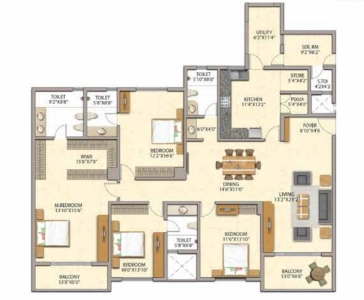 Adarsh Premia Floor Plan - 2905 sq.ft. 