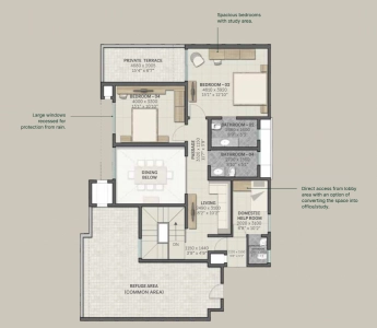 Sobha Royal Crest Floor Plan - 3167 sq.ft. 