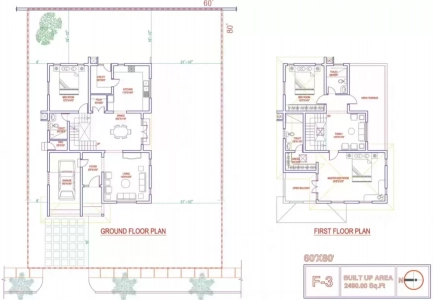 Adarsh Palm Retreat Floor Plan - 2490 sq.ft. 