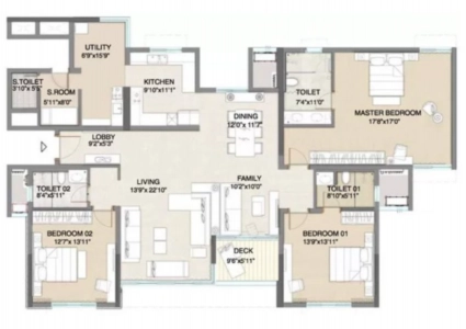 Embassy Pristine Floor Plan - 2666 sq.ft. 