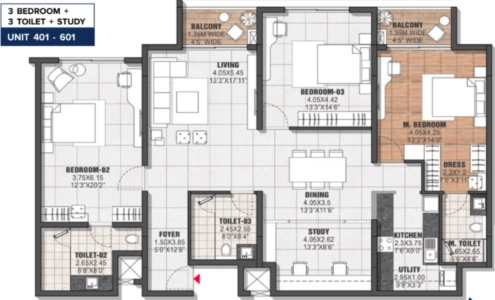 The Residences at Brigade Tech Gardens Floor Plan Image