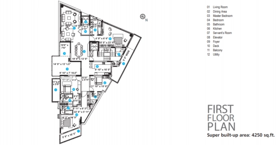 Brigade Crescent Floor Plan - 4250 sq.ft. 