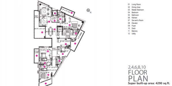Brigade Crescent Floor Plan - 4290 sq.ft. 