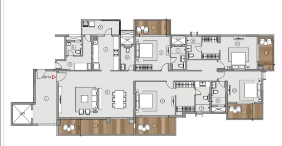 Purva Meraki Floor Plan - 3696 sq.ft. 