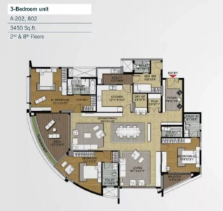 Brigade Caladium Floor Plan - 3450 sq.ft. 