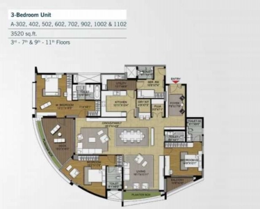Brigade Caladium Floor Plan - 3520 sq.ft. 