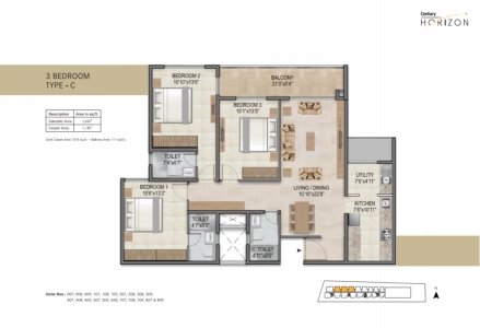 Century Horizon Floor Plan - 1667 sq.ft. 