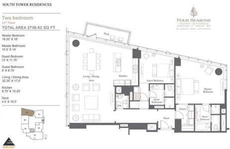 Embassy One Floor Plan - 2736 sq.ft. 