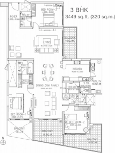 Godrej Platinum Floor Plan - 3449 sq.ft. 