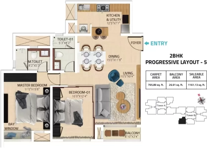 Karle Vario Homes Floor Plan - 1162 sq.ft. 