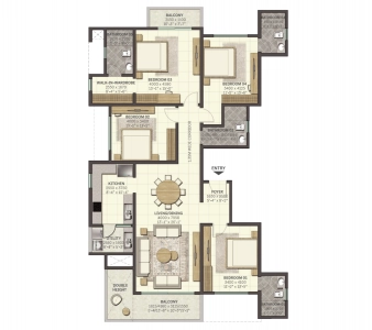 Sobha Brooklyn Towers Floor Plan - 2402 sq.ft. 