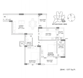 HM Indigo Floor Plan - 1377 sq.ft. 
