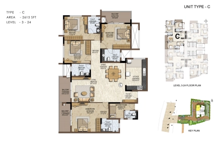 Prestige Brooklyn Heights Floor Plan - 2615 sq.ft. 