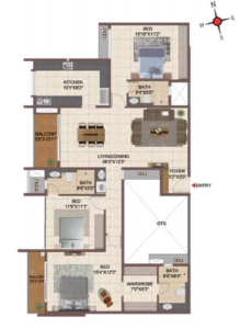 Casagrand Meridian Floor Plan - 2045 sq.ft. 