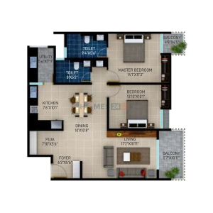 Sekhar Alturas Floor Plan - 1415 sq.ft. 