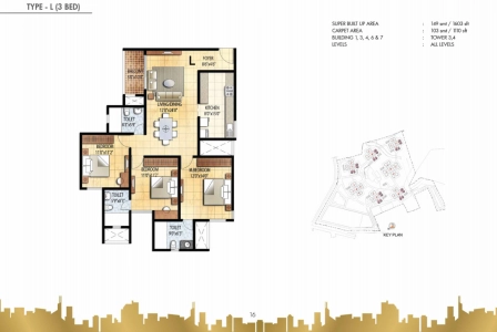 Prestige Falcon City Floor Plan - 2726 sq.ft. 