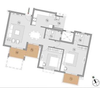Purva Park Hill Floor Plan - 1360 sq.ft. 