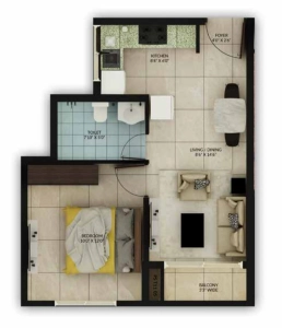 Salarpuria Sattva Misty Charm Floor Plan - 554 sq.ft. 