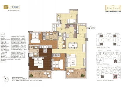 G Corp Residences Floor Plan - 2192 sq.ft. 