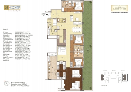 G Corp Residences Floor Plan - 3382 sq.ft. 