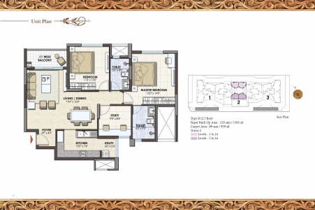Prestige Pinewood Floor Plan - 1385 sq.ft. 