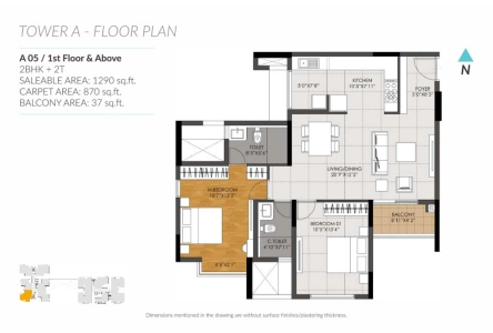 DNR Casablanca Floor Plan - 1290 sq.ft. 