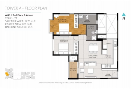 DNR Casablanca Floor Plan - 1276 sq.ft. 
