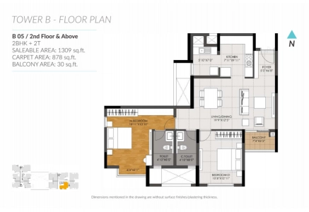 DNR Casablanca Floor Plan - 1309 sq.ft. 