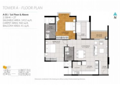 DNR Casablanca Floor Plan - 1412 sq.ft. 