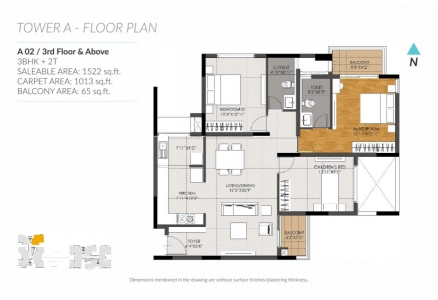 DNR Casablanca Floor Plan - 1522 sq.ft. 