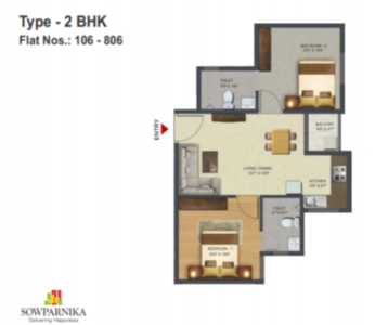 Sowparnika Pranathi Floor Plan - 737 sq.ft. 