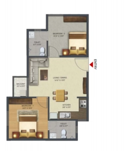 Sowparnika Pranathi Floor Plan - 757 sq.ft. 