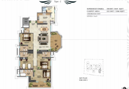 Prestige Leela Residences Floor Plan Image