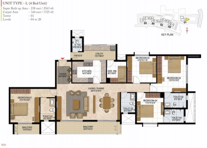 Prestige Westwoods Floor Plan - 2563 sq.ft. 