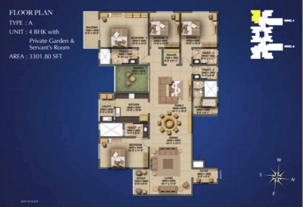 Sobha Indraprastha Floor Plan - 3301 sq.ft. 