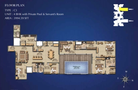 Sobha Indraprastha Floor Plan - 3994 sq.ft. 