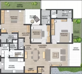 Sobha 25 Richmond Floor Plan - 2779 sq.ft. 