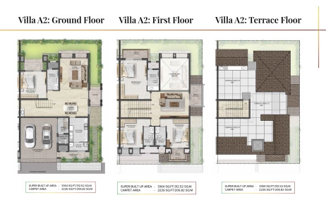 Aspen Greens Villa The Prestige City Floor Plan - 3364 sq.ft. 