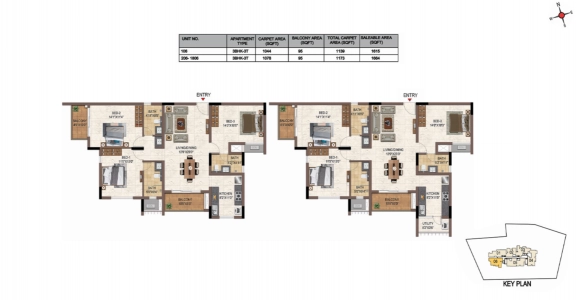 Casagrand Galileo Floor Plan - 1664 sq.ft. 