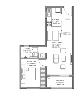 Godrej 24 Floor Plan - 721 sq.ft. 