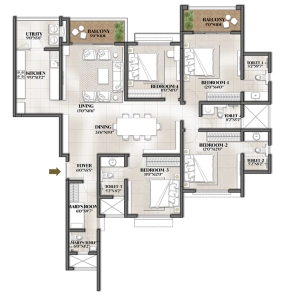 Prestige Avalon Park Floor Plan - 2204 sq.ft. 