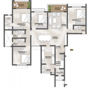 Prestige Avalon Park Floor Plan - 2290 sq.ft. 