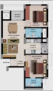 Provident Too Good Homes Floor Plan - 888 sq.ft. 