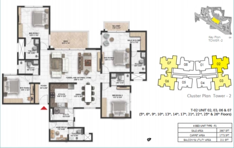 Prestige Serenity Shore Floor Plan - 2667 sq.ft. 