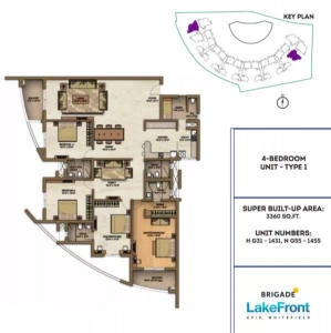 Brigade LakeFront Floor Plan - 3360 sq.ft. 