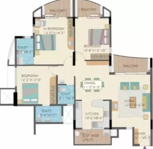 Nitesh Forest Hills Floor Plan - 1452 sq.ft. 