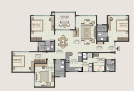 Sobha Windsor Floor Plan - 2206 sq.ft. 