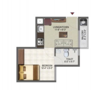 Sowparnika Ashiyana Floor Plan - 372 sq.ft. 